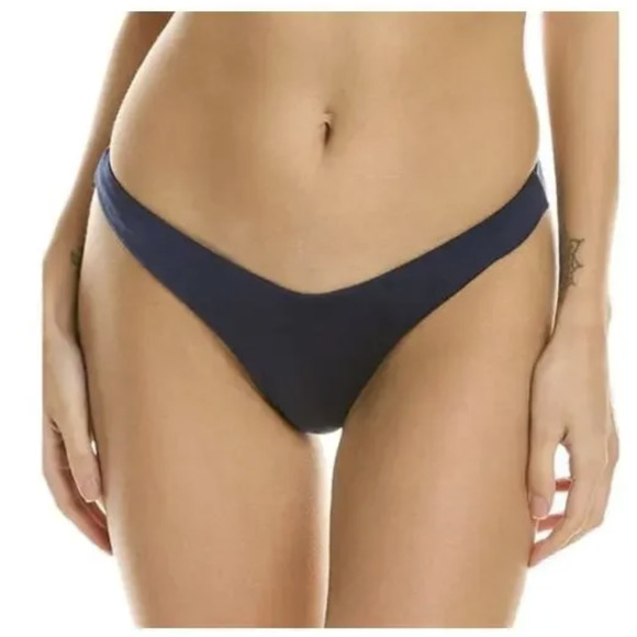 Peixoto Bikini Bottom Womens Small Navy Swimwear Cheeky V Front Low Rise Lined - Picture 1 of 8